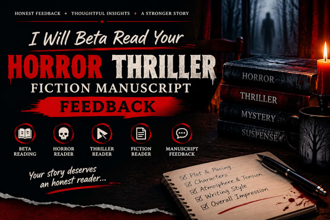 beta read your horror thriller fiction manuscript