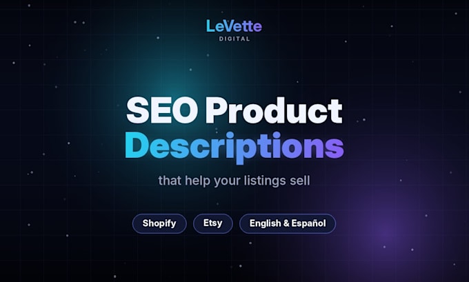 write SEO product descriptions for shopify and etsy