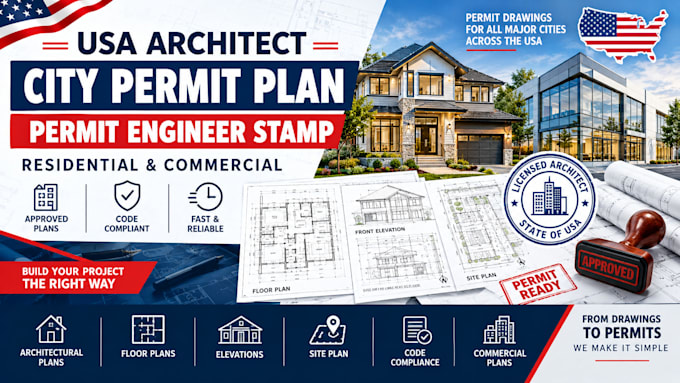 draw city permit as usa architect for permit plan permit engineer stamp