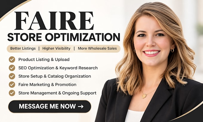faire wholesale store setup product listing upload SEO and shopify integration