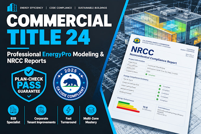 do commercial title 24 energypro modeling and nrcc reports