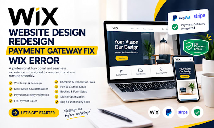 wix website design redesign payment gateway fix wix error