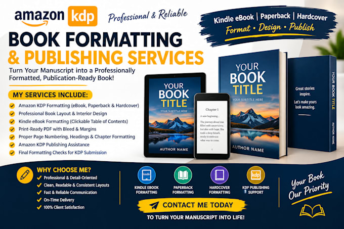 be your expert amazon kdp book publishing