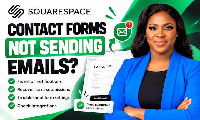 fix squarespace contact forms not sending emails or receiving submissions