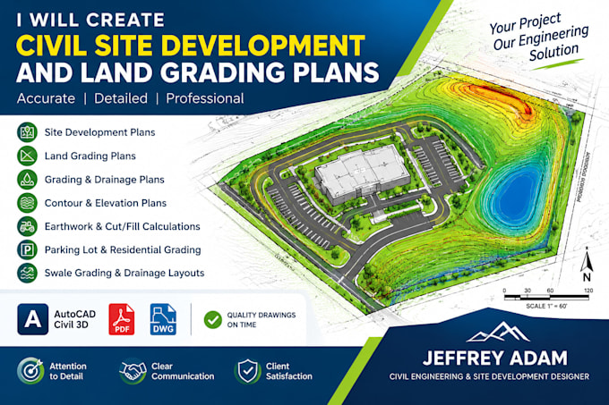 create civil site development and land grading plans