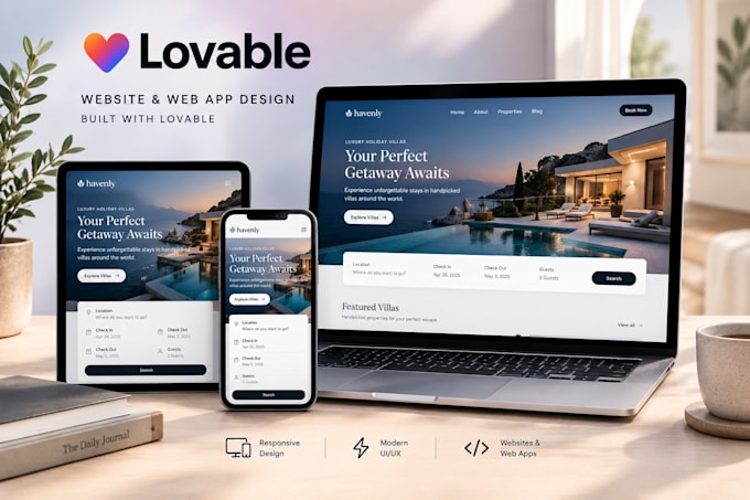 build a modern lovable ai website, landing page, or web app