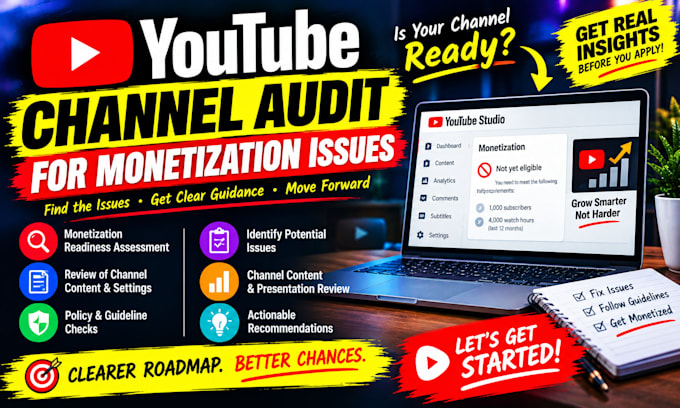 audit your youtube channel for monetization issues