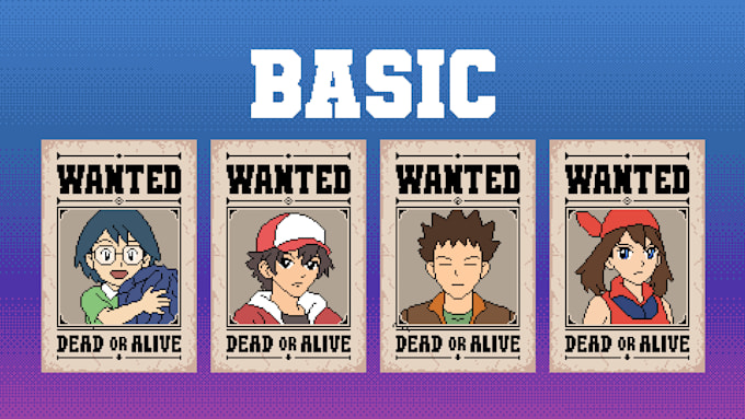 create a custom pixel art wanted poster