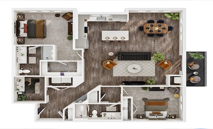 create 2d, 3d floor plans, kitchen layout, cabinet rendering and cad drawings