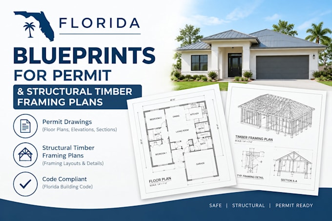 florida blueprints,permit structural timber, framing plans