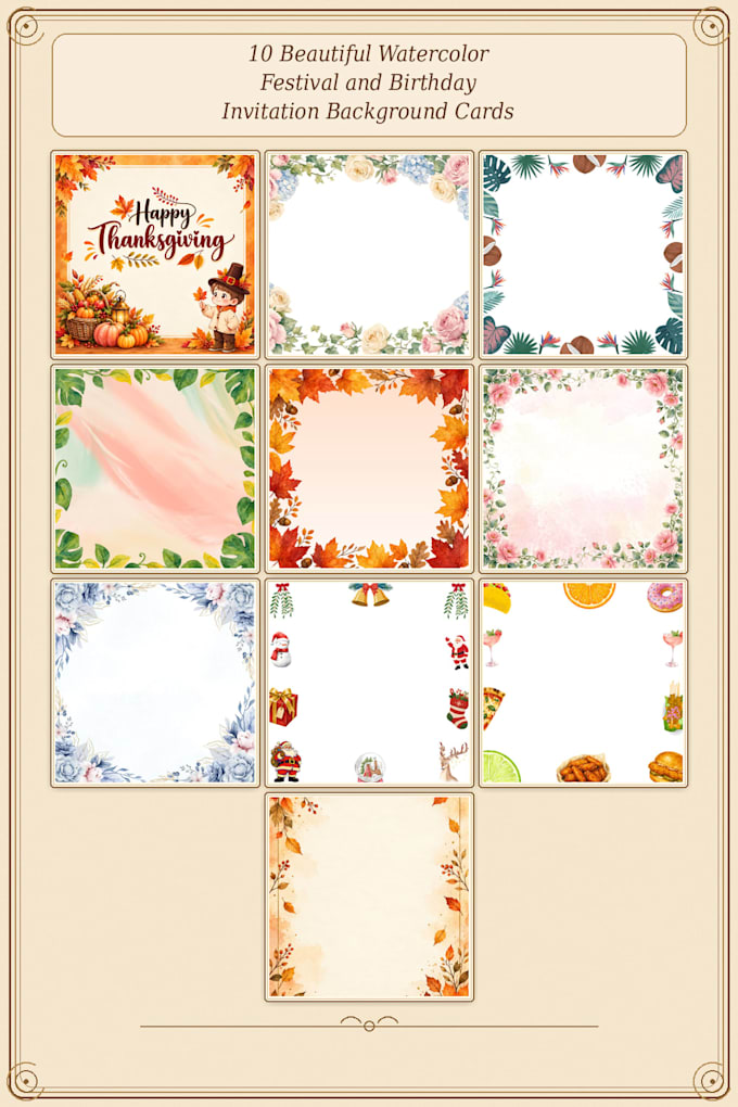 Design watercolor festival and birthday invitation background template ...