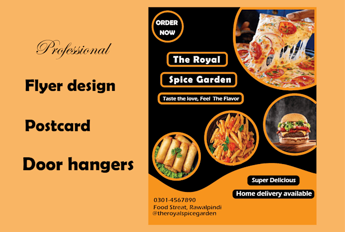 do custom flyer design, door hangers and postcard