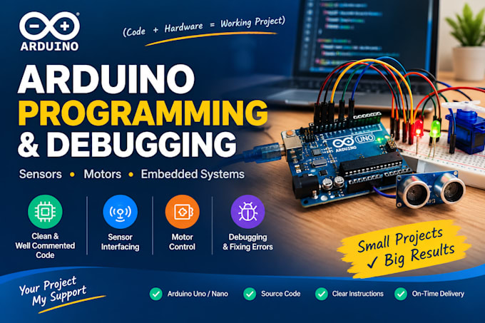 write and debug arduino code for sensors and motor control