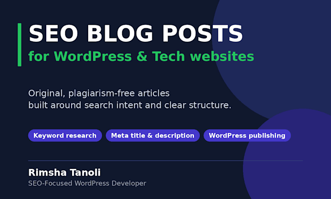 write SEO optimized blog posts for tech websites