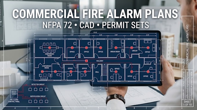 Design commercial fire alarm plans, nfpa 72 permit drawings and cad ...