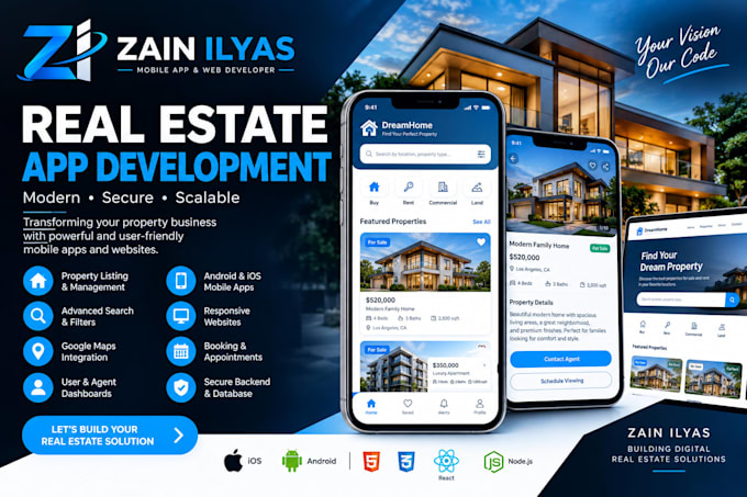 develop a professional real estate app and property website
