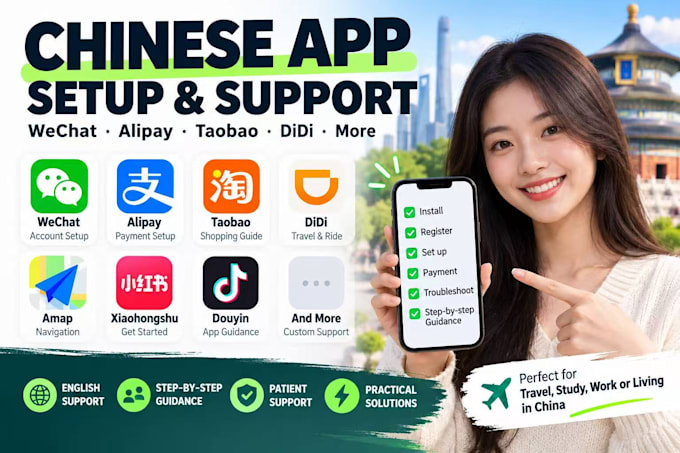 help you set up wechat, alipay and chinese apps