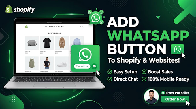 create a whatsapp button for your website or shopify store