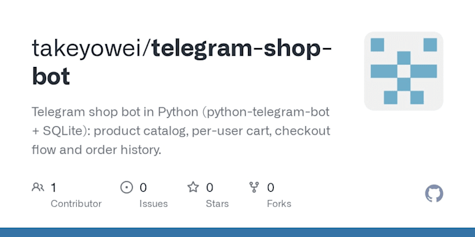create a telegram shop bot with cart and checkout in python