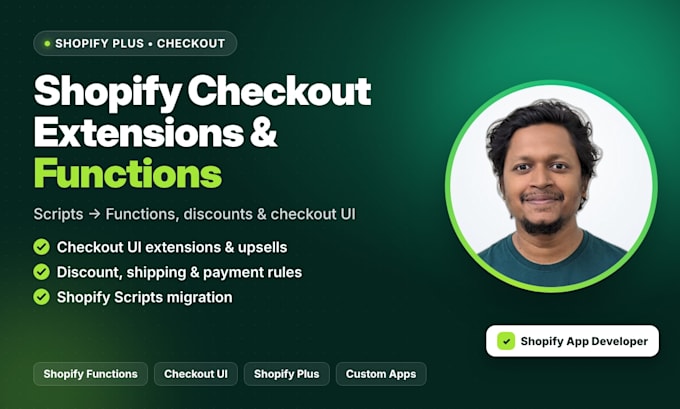 build shopify checkout extensions and shopify functions for shopify plus