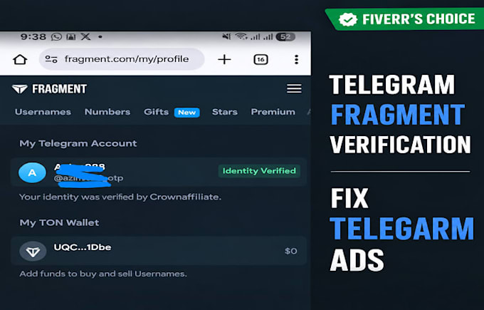 troubleshoot or set up telegram fragment verification and telegram ads issues