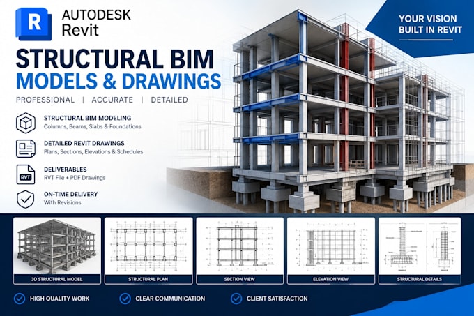 create structural bim models and detailed revit drawings