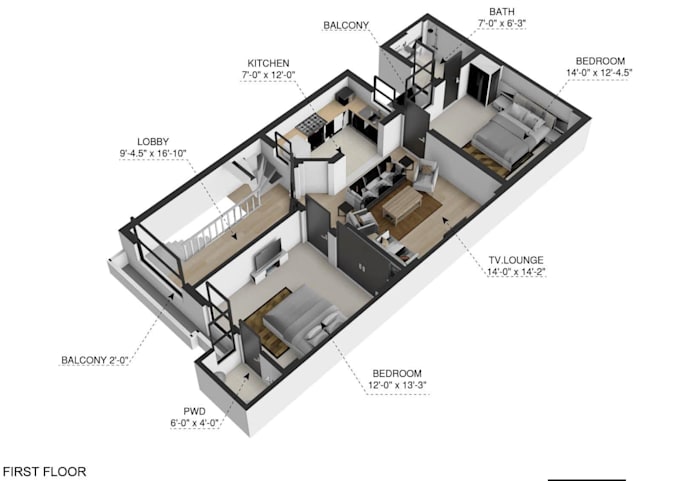 create 4k interior 3d map complete house
