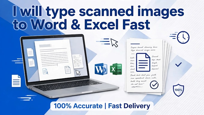 type scanned images to word excel fast