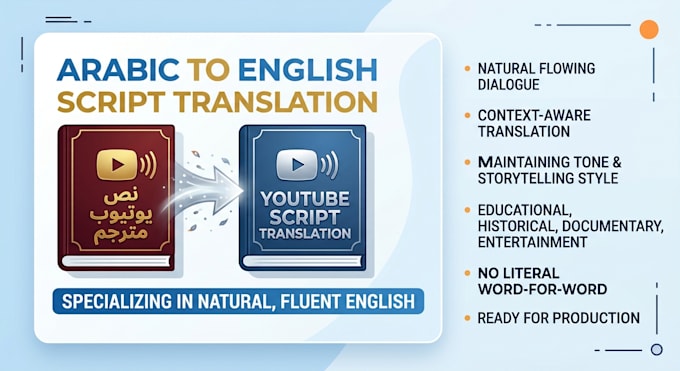 translate and localize arabic youtube scripts into natural english