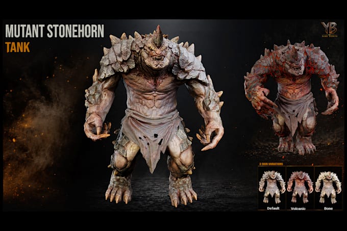 create a game ready 3d character or creature