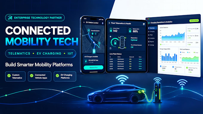 develop fleet management, fleet tracking apps, telematics and ev charging apps