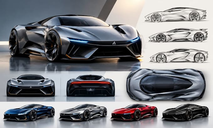 create concept car designs, vehicle concept and automative illustrations