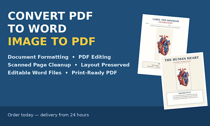 convert PDF to word, image to PDF