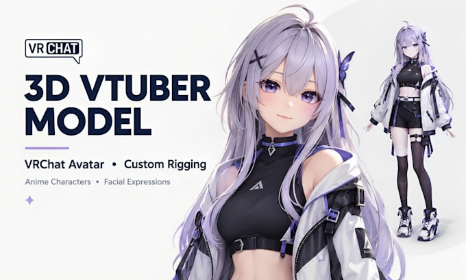 create a 3d vtuber model for vrchat with rigging