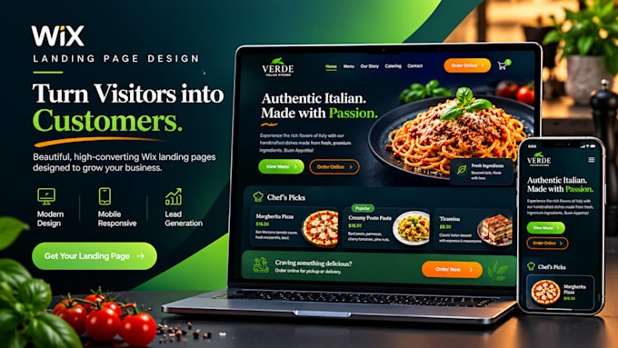 design a wix restaurant website with online menu and ordering