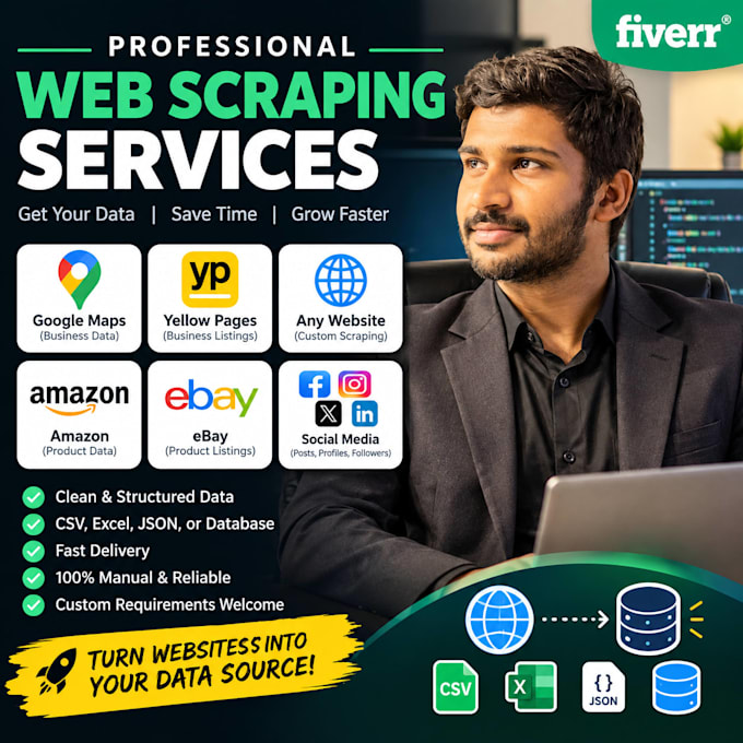 do any web scraping, web scraper, yellow pages scraping, amazon scraping