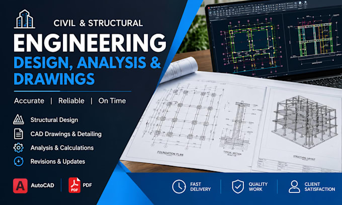 provide civil and structural engineering design and drawings