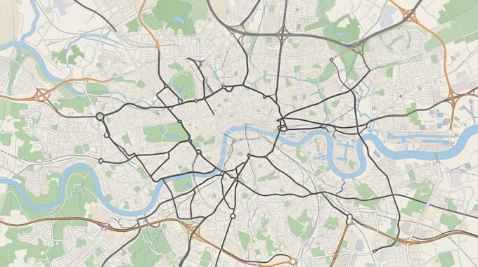 create vector road maps, 2d street maps, city layouts and route guides