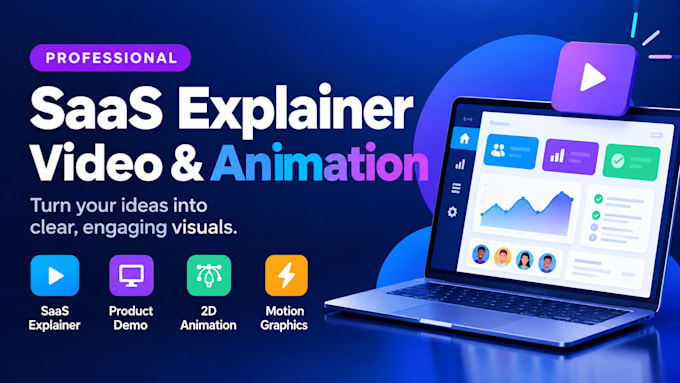 do saas explainer video, saas animation saas demo video with motion graphics
