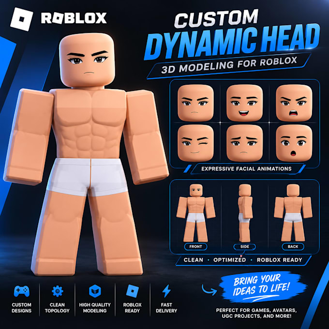create custom 3d models and roblox game assets