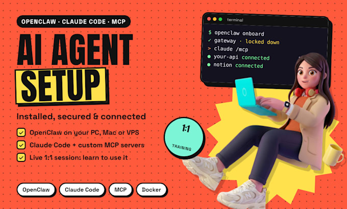 install and set up openclaw, claude code and mcp servers for your business