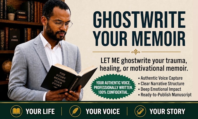 ghostwrite your trauma healing or motivational memoir