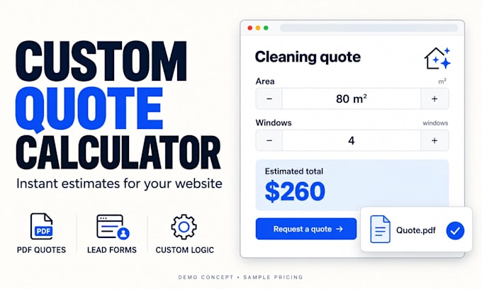 build a custom quote calculator with PDF quotes and lead capture