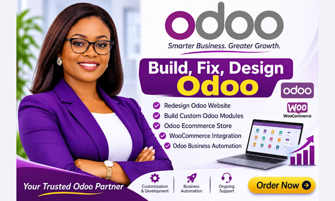 build, fix, design odoo, redesign odoo website, woocomerce, odoo ecommerce store