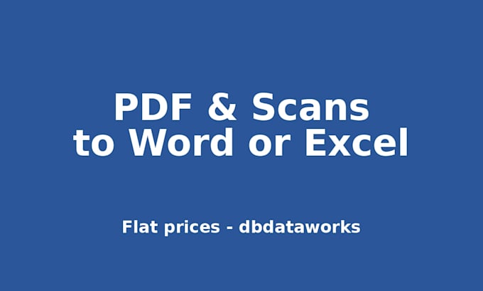 convert PDF to word or excel, scanned pdf to editable document