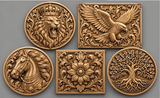 create cnc relief model, engraving designs, bas relief carvings, stl models, cnc