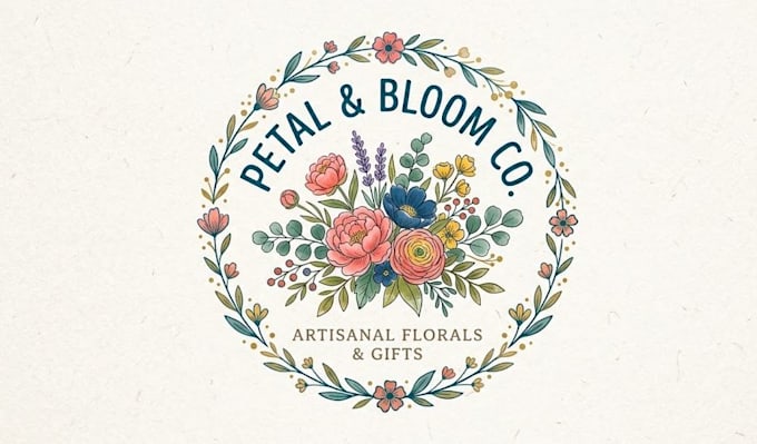 create catching flower logo for small business