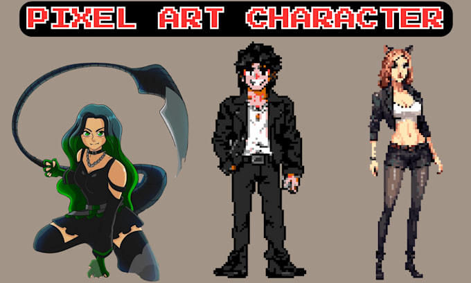 Draw 2d pixel art character sprite 8bit pokemon sprite pixel animation ...