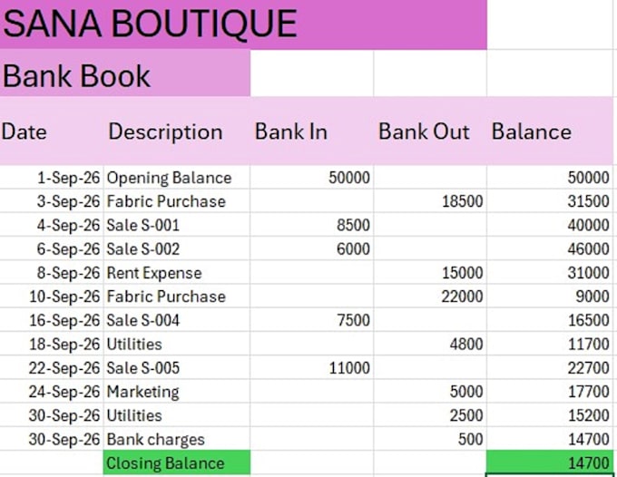 do accurate bookkeeping in microsoft excel