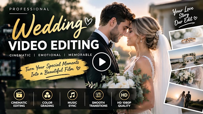 edit cinematic wedding videos and wedding highlights